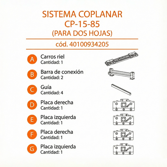 COMPONENTES-SISTEMA-COPLANAR-CP-15-85 -DUCASSE INDUSTRIAL-40100934205-EXCELSIOR PERU