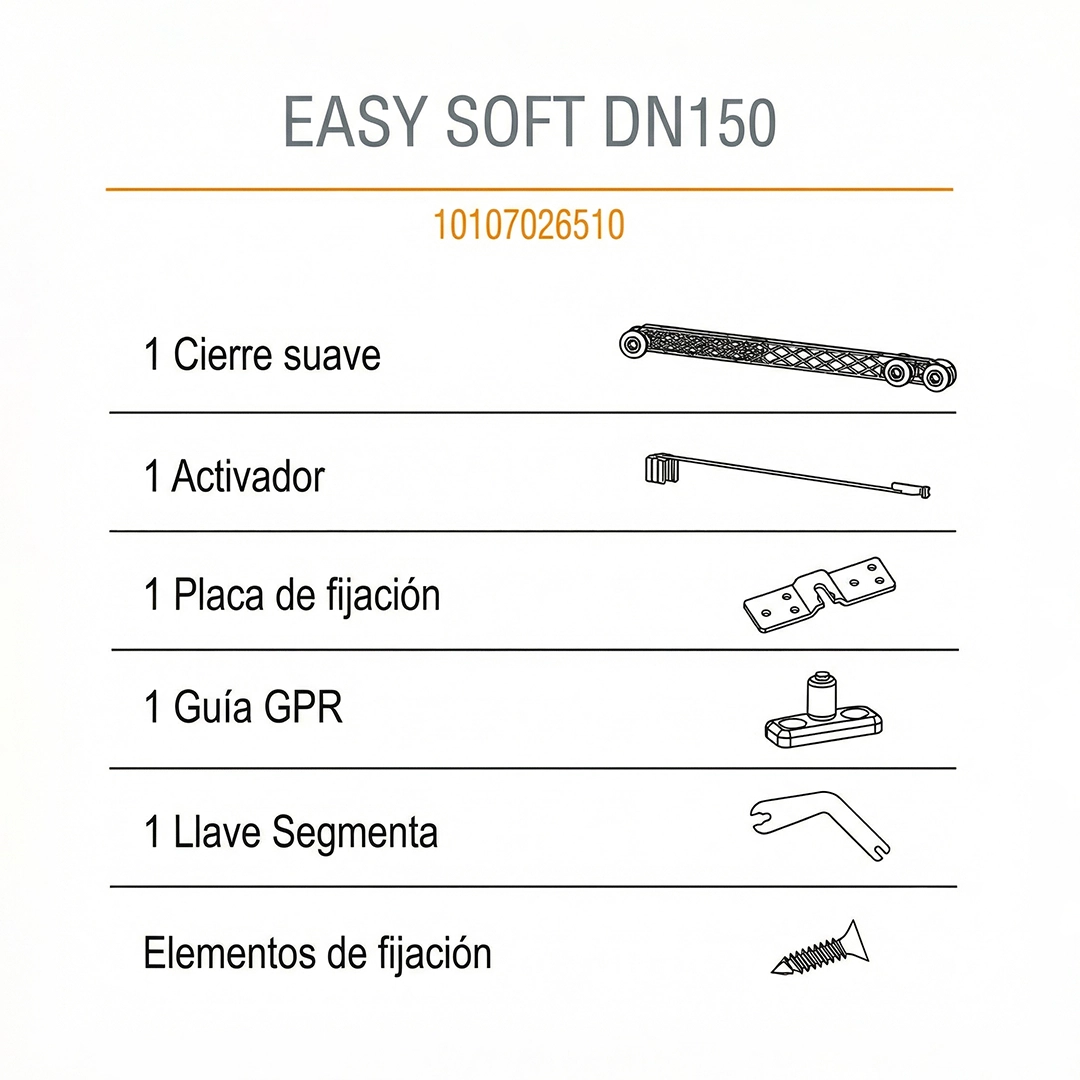 COMPONENTES EASY SOFT DN150 DUCASSE INDUSTRIAL-10107026510-EXCELSIOR PERU-CIERRE LENTO-CIERRE SUAVE