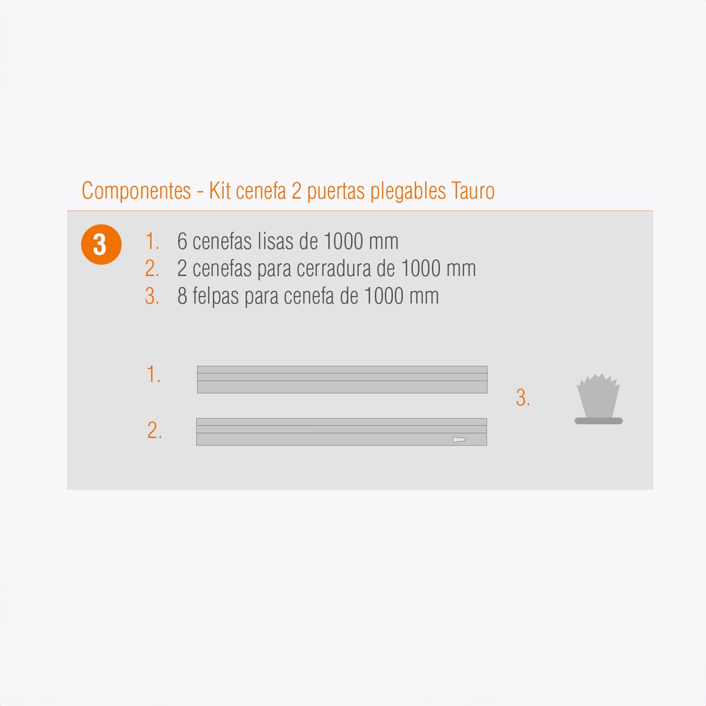 KIT CENEFAS 2 HOJAS DUCASSE TAURO VD- 1000 mm
