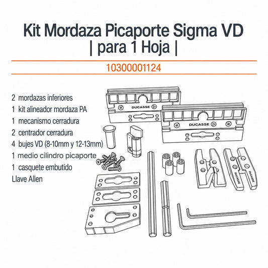 Componentes Kit Mordaza Picaporte Sigma 1 Hoja-DUCASSE-INDUSTRIAL-10300001124-EXCELSIOR PERU