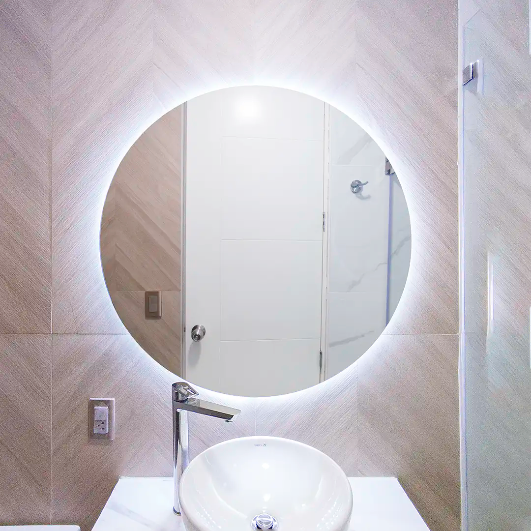 Espejo Circular Retroiluminado con Luz LED Fría 60 cm y Sensor de Proximidad