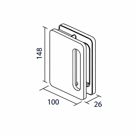 MEDIDAS GL40RN-OLIMPIA HARDWARE ASSA ABLOY-RECIBIDOR A VIDRIO PARA CERRADURA PICO DE LORO GL40N-EXCELSIOR PERU