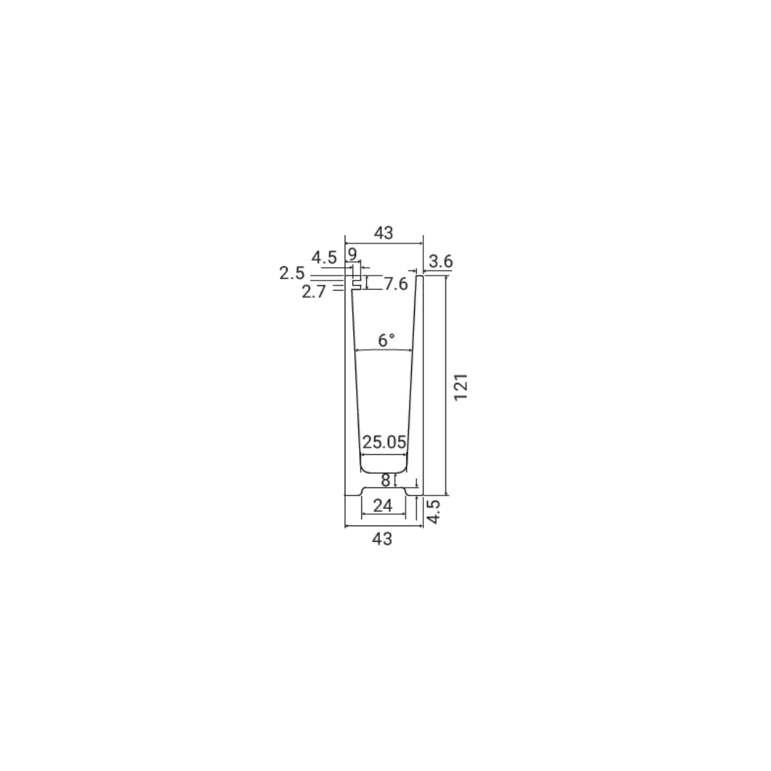 MEDIDAS PERFIL DE ALUMINIO BARANDA SISTEMA GLASSRAIL OLIMPIA HARDWARE ASSA ABLOY