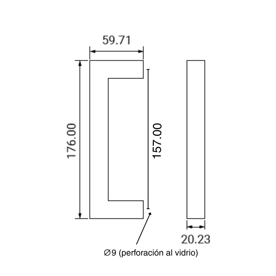 HALADERA CUADRADA PP304-3/4-GG OLIMPIA HARDWARE