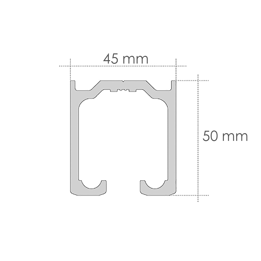 RIEL U-150 RECTO ALUMINIO DUCASSE INDUSTRIAL® - 5.8 mts