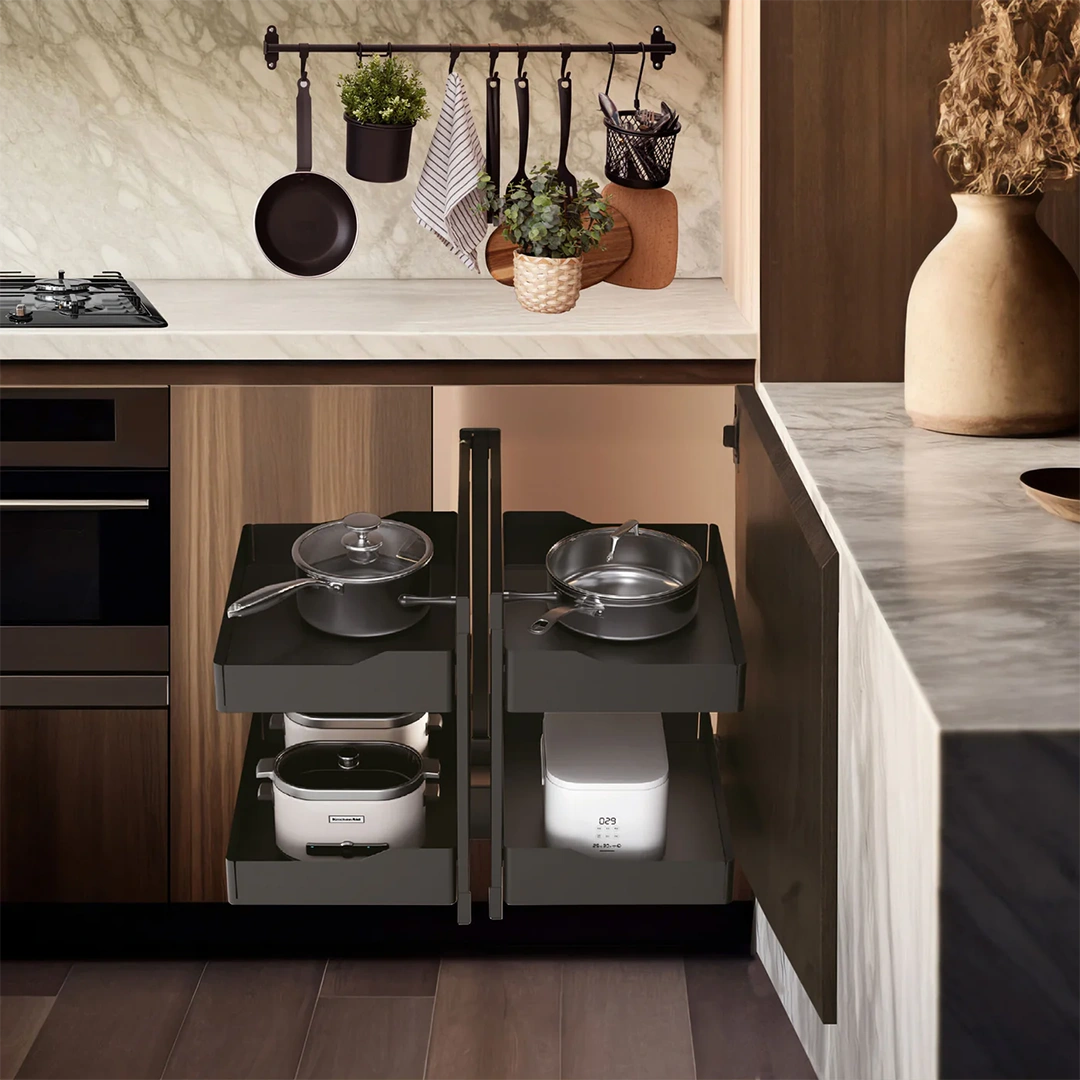 CESTA ESQUINA UNIVERSAL 800 MM - DUCASSE INDUSTRIAL-40100934128-  EXTRAIBLES DE COCINA-EXCELSIOR PERU-MAGIC CORNER-USO