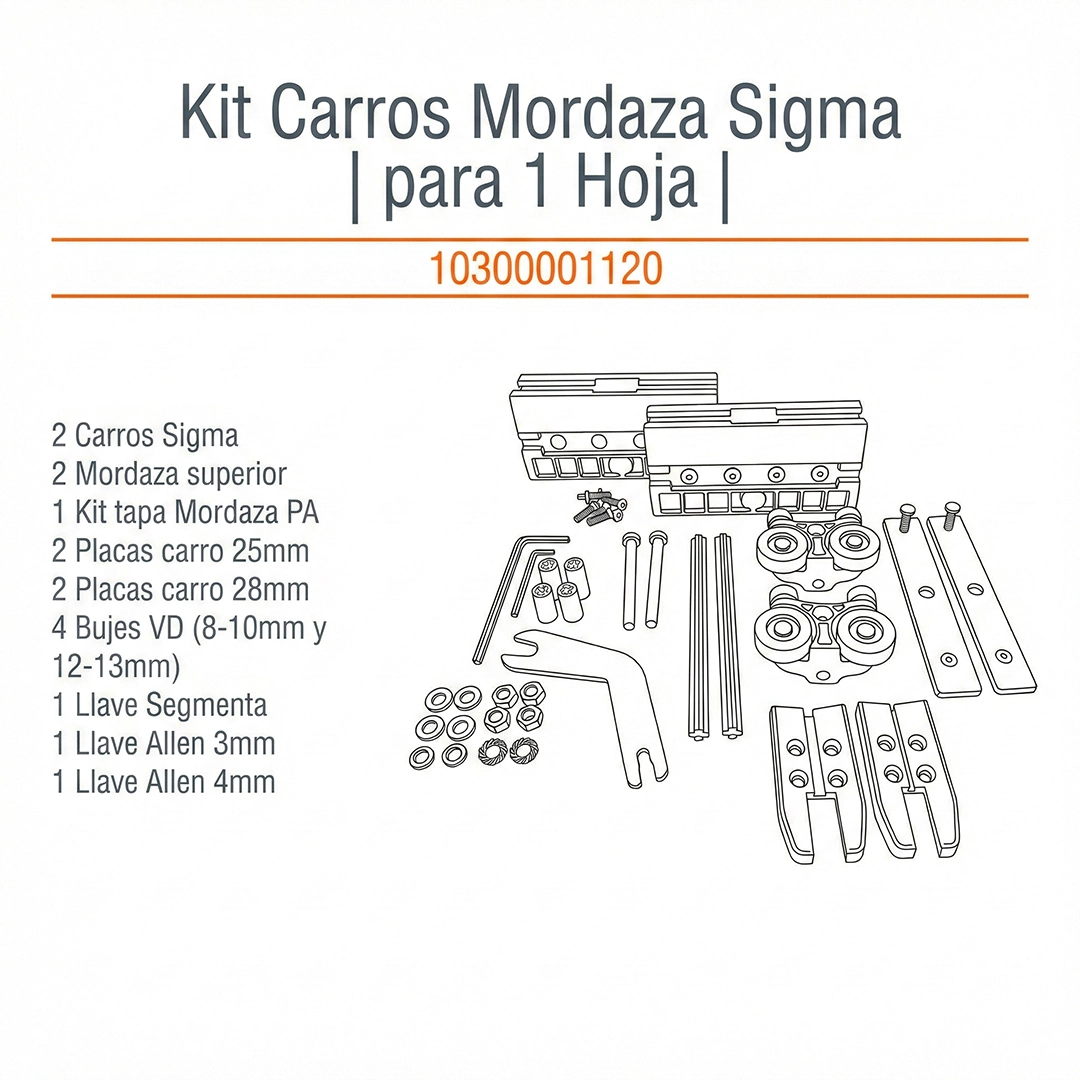 COMPONENTES-Kit Carros Mordaza Sigma 1 Hoja-DUCASSE-INDUSTRIAL-10300001120-EXCELSIOR PERU