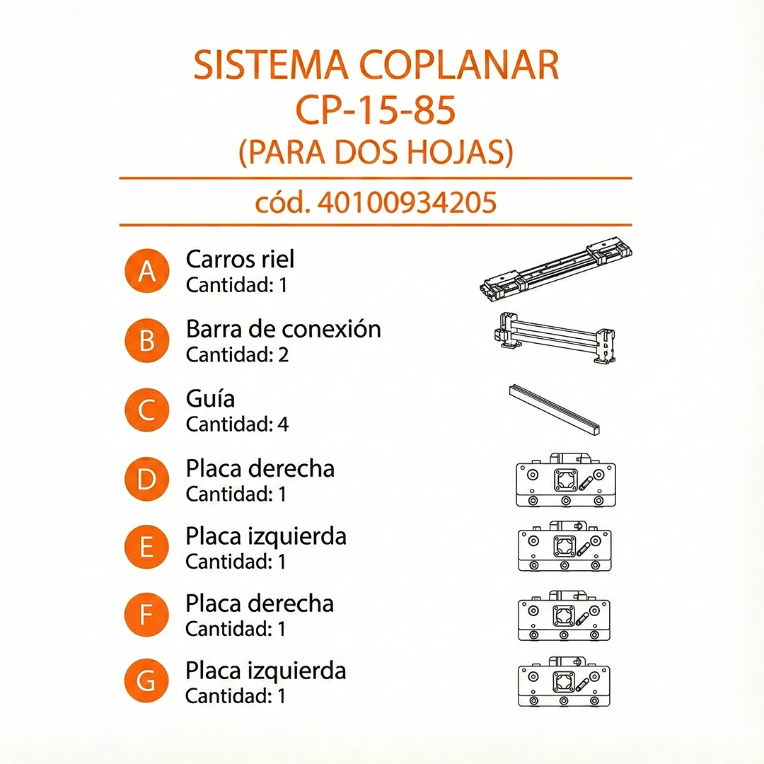 COMPONENTES-SISTEMA-COPLANAR-CP-15-85 -DUCASSE INDUSTRIAL-40100934205-EXCELSIOR PERU