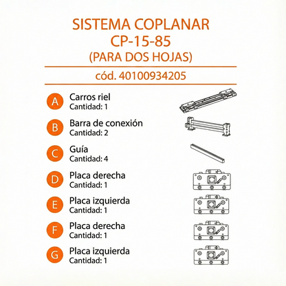 COMPONENTES-SISTEMA-COPLANAR-CP-15-85 -DUCASSE INDUSTRIAL-40100934205-EXCELSIOR PERU