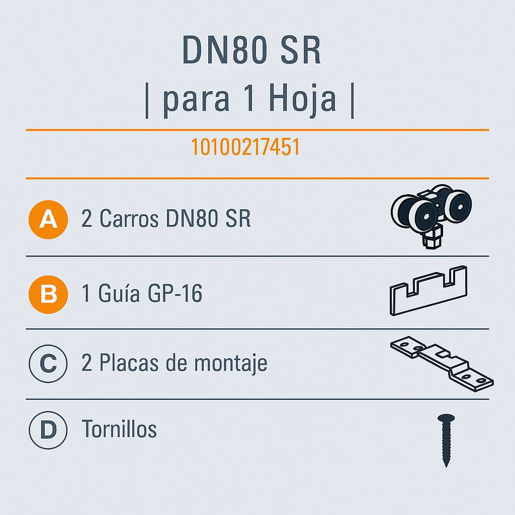 Componentes DUCASSE INDUSTRIAL DN 80 SR - Sistema Colgante Sin Freno Excelsior Peru