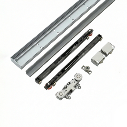 COMPONENTES KIT DN-50 RIEL OCULTO  DUCASSE INDUSTRIAL EXCELSIOR PERU SISTEMA INVISIBLE PARA PUERTAS CORREDIZAS