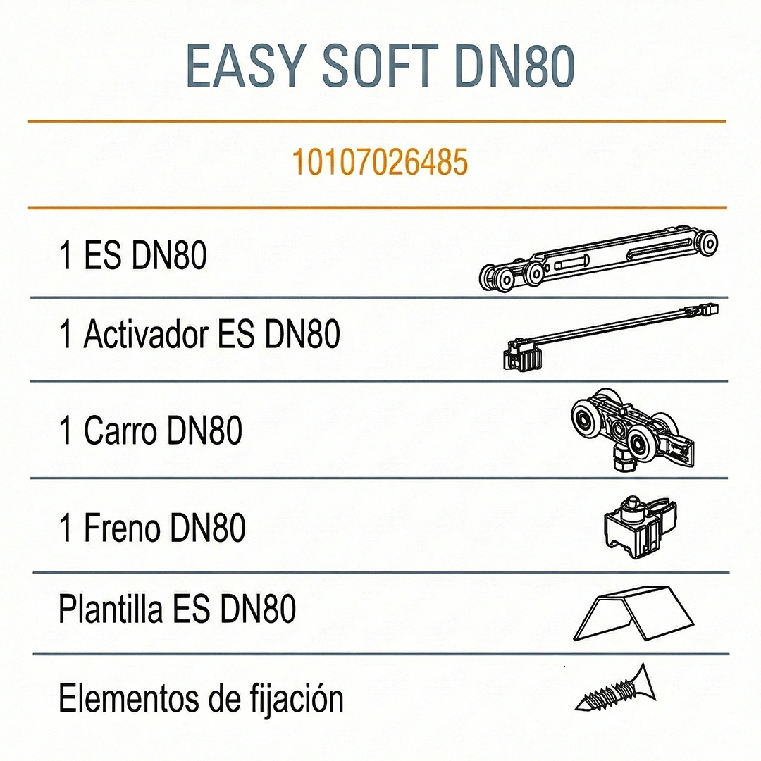 Componentes Cierre Suave Easy Soft DN-80 de DUCASSE INDUSTRIAL EXCELSIOR PERU SISTEMAS CORREDIZOS