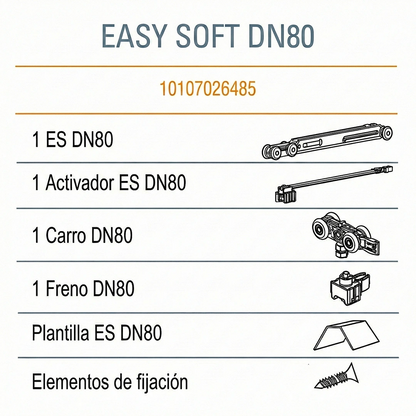 Componentes Cierre Suave Easy Soft DN-80 de DUCASSE INDUSTRIAL EXCELSIOR PERU SISTEMAS CORREDIZOS
