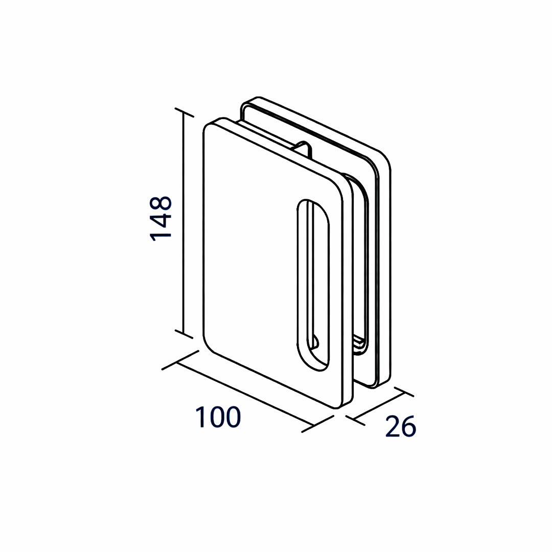 MEDIDAS GL40RN-OLIMPIA HARDWARE ASSA ABLOY-RECIBIDOR A VIDRIO PARA CERRADURA PICO DE LORO GL40N-EXCELSIOR PERU