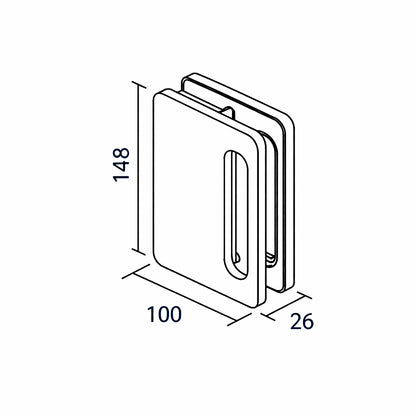 MEDIDAS GL40RN-OLIMPIA HARDWARE ASSA ABLOY-RECIBIDOR A VIDRIO PARA CERRADURA PICO DE LORO GL40N-EXCELSIOR PERU
