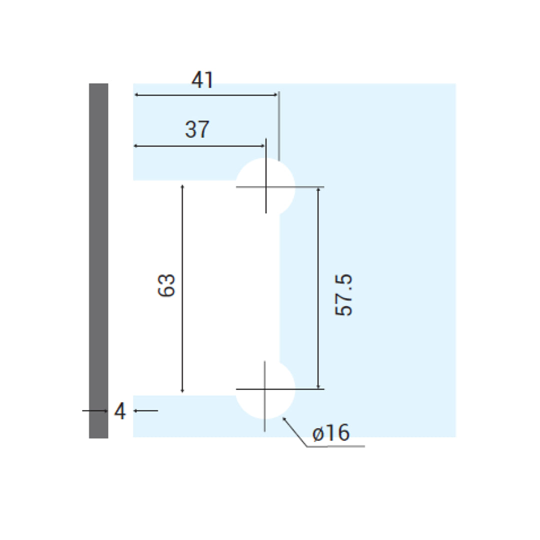 BISAGRA MURO A VIDRIO SH311-CR | OLIMPIA HARDWARE ASSA ABLOY
