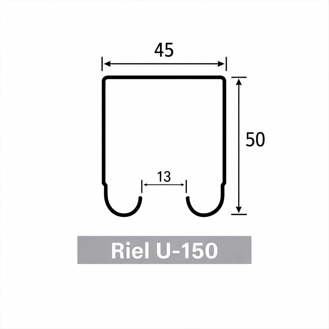 MEDIDAS RIEL U-150-DUCASSE INDUSTRIAL-EXCELSIOR PERU- 10100660023