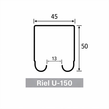 MEDIDAS RIEL U-150-DUCASSE INDUSTRIAL-EXCELSIOR PERU- 10100660023